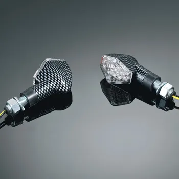 Osvětlení pro motocykl Blinkry LED Hexagon barva: karbon, nožička: krátká