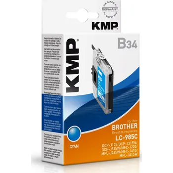 KMP B34 - Brother LC-985C - azurová inkoustová náplň KMP