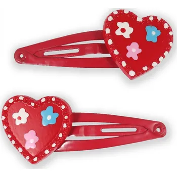 sponky do vlasů se srdíčkem, 2 ks Barva: červená