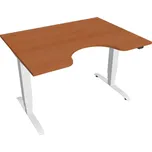 Elektricky výškově stavitelný stůl Hobis Motion Ergo - 3 segmentový, standardní ovladač Šířka: 120 cm, Barva desky: třešeň, Barva kovu: bílá RAL 9016 Šířka 120-180 cm / 27 barevných variant