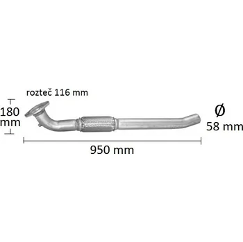 Přední díl výfuku Výfuk - přední trubka výfuku IVECO Daily III 2.3 JTD, IVECO Daily III 2.8 JTD, IVECO Daily III 3.0 JTD (64.19)