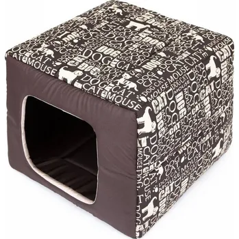 Pelíšek pro psa HobbyDog Pelíšek pro psa Butterfly - hnědý a nápisy Velikost: R1 - 38 x 38 x 15/30 cm