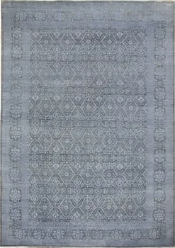Koberec Diamond Carpets DC-Hali B světle šedý/modrý 275 x 365 cm