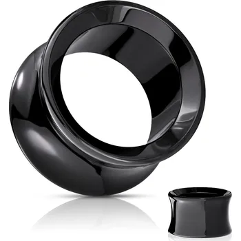 Piercing Šperky4U Akrylátový tunel do ucha černý - TN01004K-16