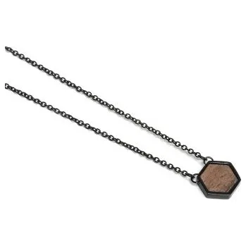 Náhrdelník Náhrdelník s dřevěným detailem Apis Nox Necklace Hexagon s možností výměny či vrácení do 30 dní - JWN16