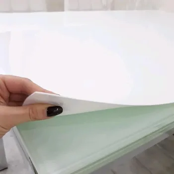 ubrus Mekke sklo Ubrus na stůl z měkkého skla 88,5x188,5 cm Ubrus: Lesklá bílá fólie