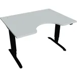 Elektricky výškově stavitelný stůl Hobis Motion Ergo - 3 segmentový, standardní ovladač Šířka: 120 cm, Barva desky: šedá, Barva kovu: černá RAL 9005 Šířka 120-180 cm / 27 barevných variant