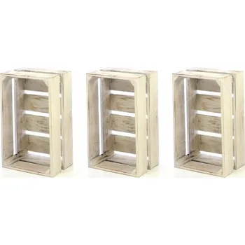 Úložný box Divero Vintage sada dřevěných bedýnek 3 ks