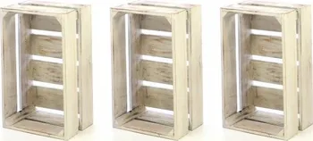 Úložný box Divero Vintage sada dřevěných bedýnek 3 ks