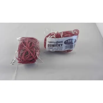 Gumičky červené pr. 60mm, síla 1mm - sáček 15gr