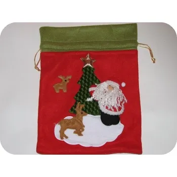 Karnevalový doplněk Sáček ván. 22x30cm.plasticky zdob. (Santa,sobi, strom.)