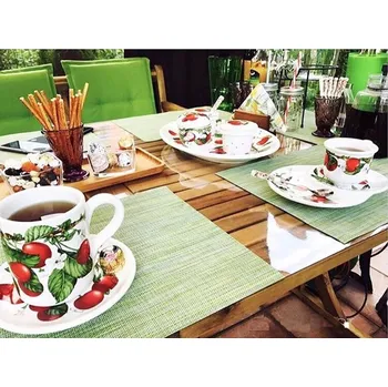 Stolování Mekke sklo Ubrus na stůl z měkkého skla 92x92 cm Ubrus: Průhledná lesklá folie