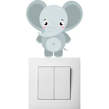 Samolepící dekorace Slůně na vypínač samolepka na zeď 11 x 11 cm