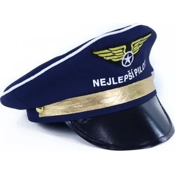 Karnevalový doplněk Čepice pilot dětská s nápisem Nejlepší pilot