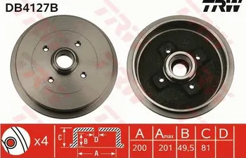 Brzdový buben TRW DB4127B