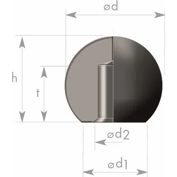 Nábytkové kování Kulová rukojeť k nalisování/naražení