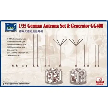 Plastikový model Riich models 1/35 German Antenna Set & Generator GG400