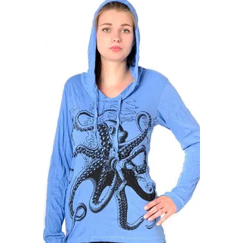 Dámská mikina Dámská mikina Sure s kapucí Chobotnice modrá XL