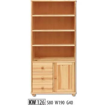 Knihovna ImportWorld Knihovna Lee masiv v190 x š80 x h40 cm (Barva dřeva: Šedá)