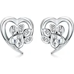 Elenys stříbrné peckové náušnice Packa tlapka čiré-WH