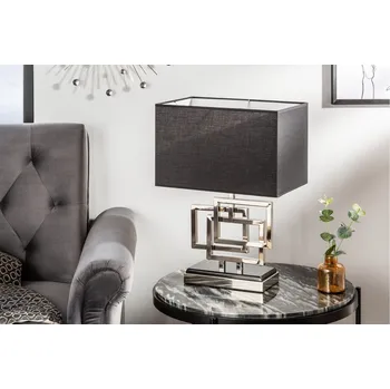 Lampička Moderní stolní lampa - Leonor, stříbrná