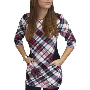 Dámská tunika Tunika Sabatti s kapsami červené káro Velikosti Sabatti: 48