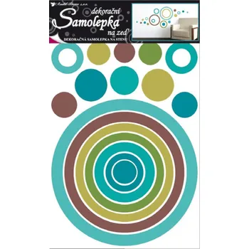 Samolepící dekorace Samolepka na zeď kruh modrý 60x42cm