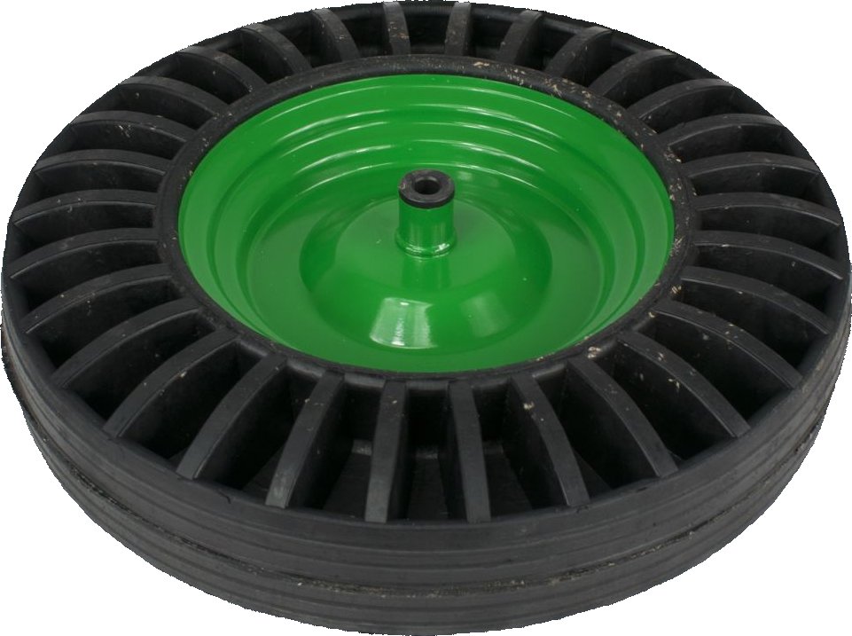 J.A.D. TOOLS Kolo ke kolečku, plná pryž, 390mm, na hřídel 12mm, plechový disk