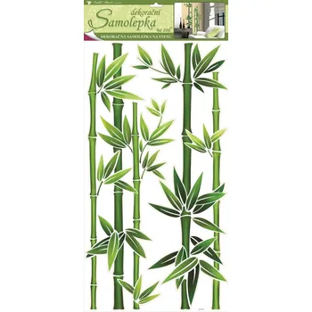 Samolepící dekorace Samolepky na zeď bambus zelený, 60x32 cm