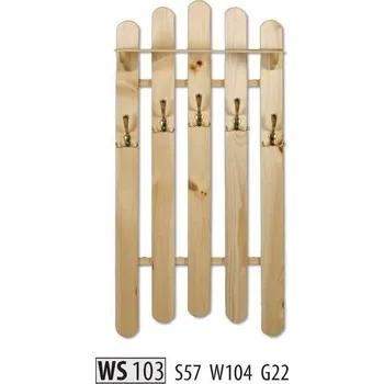 Věšák ImportWorld Věšák Julie masiv v104 x š57 x h22 cm (Barva dřeva: Olše)
