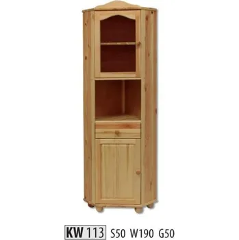 Knihovna ImportWorld Vitrína rohová Drew masiv v190 x š50 x h50 cm (Barva dřeva: Dub)