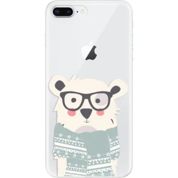 Pouzdro na mobilní telefon Odolné silikonové pouzdro iSaprio - Bear with Scarf - iPhone 8 Plus