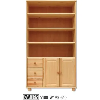 Knihovna ImportWorld Knihovna Benedict masiv v190 x š100 x h40 cm (Barva dřeva: Borovice)