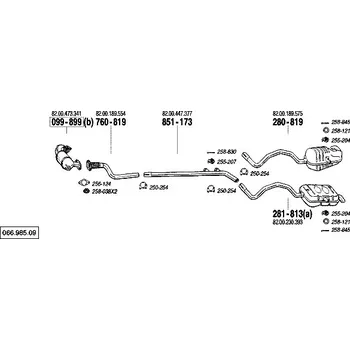 Výfukový systém výfuková trubka střední Bosal 851-173
