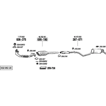 Výfukový systém výfuková trubka přední Bosal 836-275