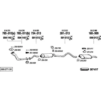 Výfuková trubka výfuková trubka přední Bosal 785-013