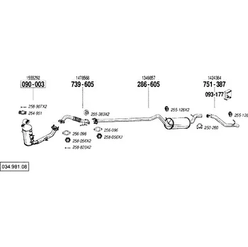 Výfuková trubka výfuková trubka zadní Bosal 751-387