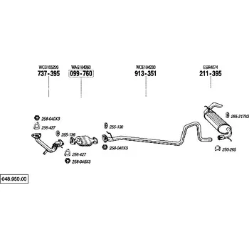 Výfuková trubka výfuková trubka střední Bosal 913-351