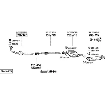 Výfuková trubka výfuková trubka střední Bosal 751-779