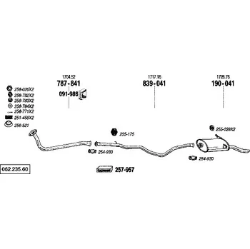 Výfukový systém výfuková trubka střední Bosal 839-041