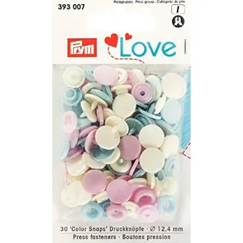 plastové patentky PRYM LOVE sv.modrá/růžová/perleťová