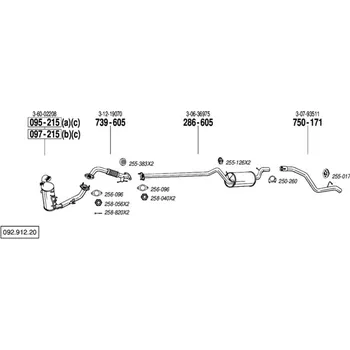 Výfukový systém výfuková trubka zadní Bosal 750-171