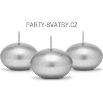 Svíčka Plovoucí svíčka 4 cm silver