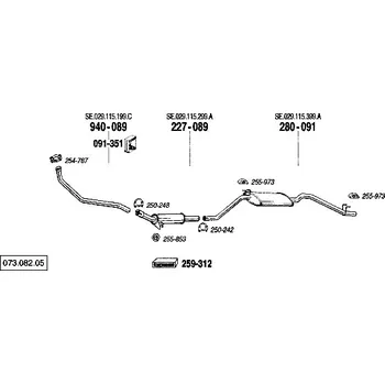 Výfukový systém výfuková trubka přední Bosal 940-089