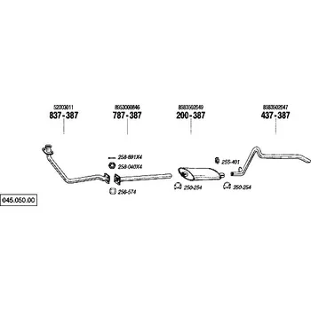 Výfukový systém výfuková trubka zadní Bosal 437-387