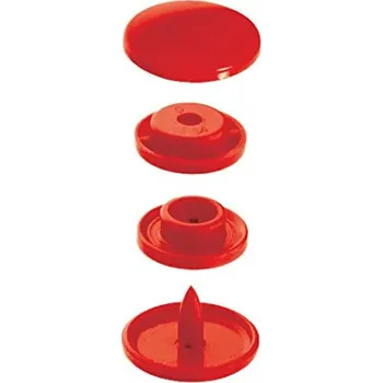 plastové patentky PRYM červené 30ks