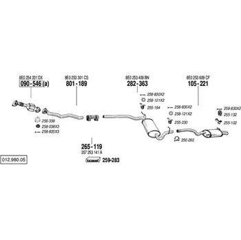 Výfuková trubka výfuková trubka střední Bosal 801-189