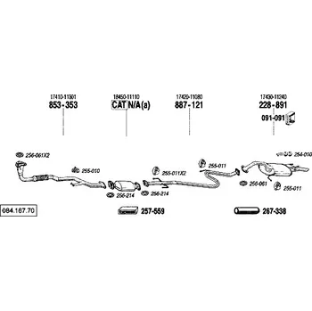 Výfuková trubka výfuková trubka střední Bosal 887-121