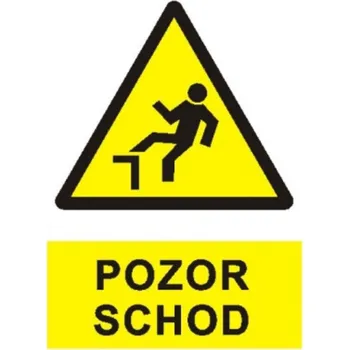 Bezpečnostní značky Pozor schod A5 samolepka
