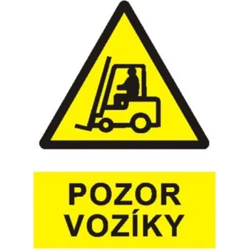 Bezpečnostní značky Pozor vozíky A4 plast